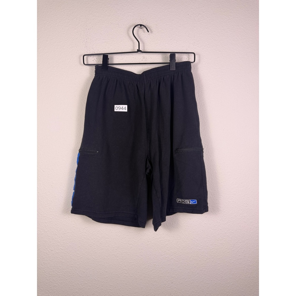 Vintage Nike ACG Black Fleece Cargo Sweat Shorts Mens Medium Zipper Pockets